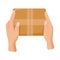 Vector illustration of box and cardboard symbol. Web element of box and hand vector icon for stock.