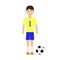 Vector illustration of a boy soccer player