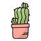 Vector illustration of a bright cactus. flat, cute