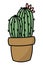 Vector illustration of a bright cactus. flat, cute