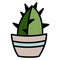 Vector illustration of a bright cactus. flat, cute