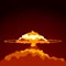 Vector illustration of bright nuclear explosion.