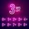 Vector illustration bright numbers of days left neon sign. 9 to 1 number signboard for sale or promotion.