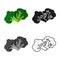 Vector illustration of broccoli and cabbage icon. Collection of broccoli and doodle vector icon for stock.