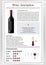 Vector illustration.Brochure,form describing the characteristics of red wine.Feed temperature,brief description,history