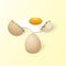 Vector illustration broken egg on yellow background