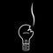 Vector illustration of a broken incandescent bulb. Incandescent lamp