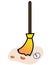Vector illustration of a broom stick cleaning the yard