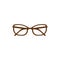 Vector illustration. Brown glasses isolated on white background. Glasses icon sign