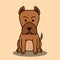 Vector Illustration of a brown pitbull dog