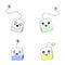 Vector Illustration Bundles of Tea Bag with Cute Kawaii Face Expressions