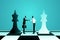 Vector illustration of business deal between two businessmen with black king chess and white king chess