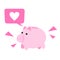 Vector illustration business icon pink pig bank and gold coin money economy theme flat design cartoon style in white background