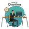 Vector illustration of Business Overtime concept .