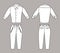 Vector Illustration of Business Shirt and Pants, Front and Back Views