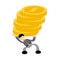 Vector illustration businessman worker pick big coin dollar economy  flat design cartoon style
