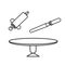 Vector illustration of cake decorating tools for design.