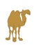 Vector illustration of a camel standing, drawing color, vector