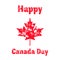 Vector illustration for Canada Day with red maple leaf in vintage style. Design template for poster, banner, flayer, greeting, i