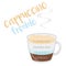 Vector illustration of a Cappuccino Freddo coffee cup icon with its preparation and proportions