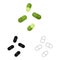 Vector illustration of capsule and vitamin icon. Set of capsule and medical stock symbol for web.