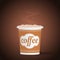 Vector illustration, cardboard cup with cappuccino foam