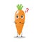 Vector illustration of carrot character with cute expression, curious, happy, funny