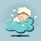 Vector Illustration of Cartoon Baby sleeping