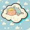 Vector Illustration of Cartoon Baby sleeping