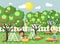 Vector illustration cartoon characters children two little girls harvest ripe fruits autumn orchard garden from plum