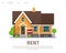 Vector Illustration Cartoon Concept Rent House