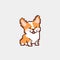 Vector illustration of Cartoon Dog breed welsh corgi - Pixel design
