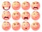 Vector illustration Cartoon facial expressions set