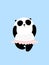 Vector Illustration: Cartoon giant panda is trying to keep balance on one foot in a ballet dance, wearing a pink ballet skirt