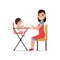 Vector illustration cartoon mother feeding baby