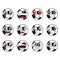 Vector illustration of cartoon soccer ball