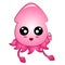 Vector Illustration Cartoon Squid Octopus