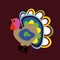 Vector Illustration cartoon turkey. Happy Thanksgiving day concept. Flat design