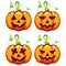 Vector illustration carved Halloween Pumpkin Expressions Set