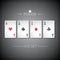 Vector illustration on a casino theme with playing poker cards. Poker aces set template