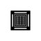 Vector illustration of cassette air conditioner. Flat icon of h