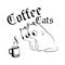 Vector Illustration Cat Coffee Cats