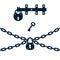 Vector illustration of chain, lock and key.