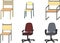 Vector illustration, chairs, stools. Interior element, isolated.