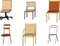 Vector illustration, chairs, stools. Interior element, isolated.