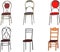 Vector illustration, chairs, stools. Interior element, isolated.