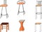 Vector illustration, chairs, stools. Interior element, isolated.