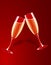 Vector illustration of champagne glasses splashing