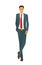 Vector illustration of character standing businessman in a suit