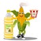 Vector illustration with cheerful corn.